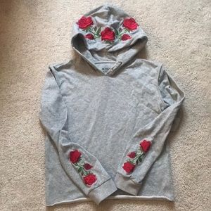Girls Hudson Gray Rose Hoodie XL